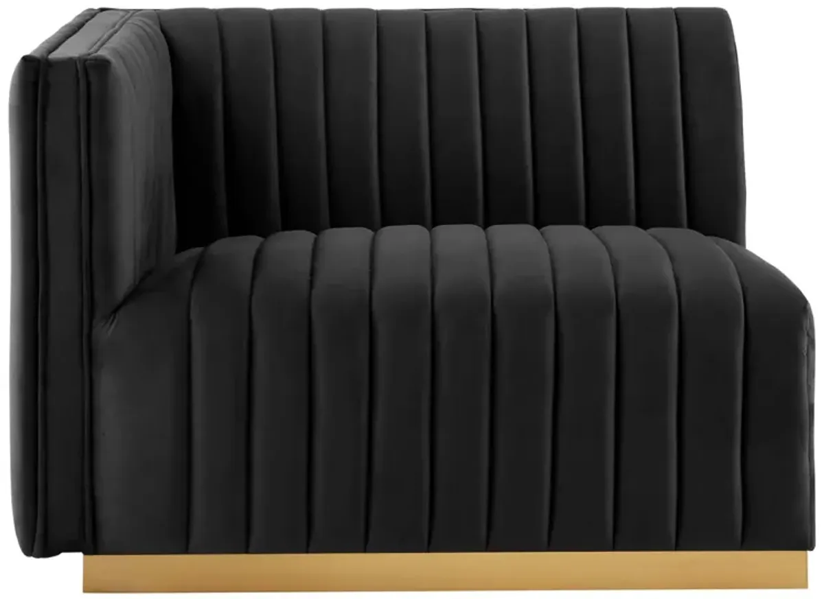 Conjure Channel Tufted Performance Velvet Left-Arm Chair