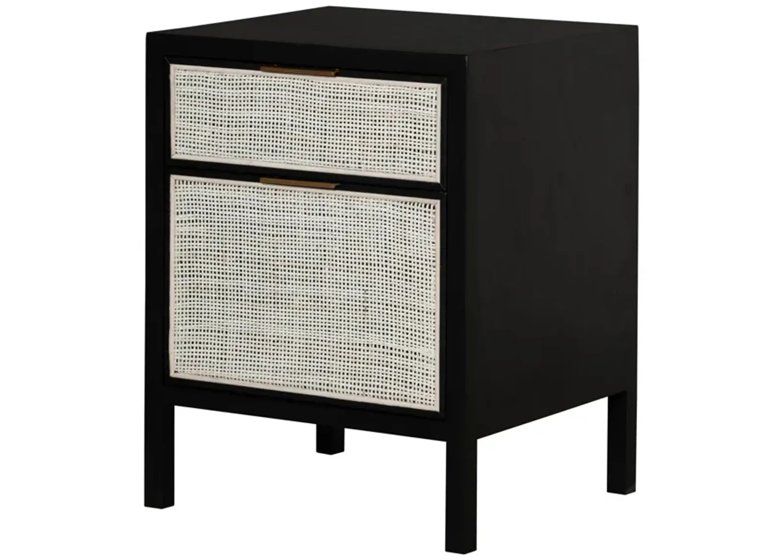 Rattan Filing Cabinet - Ebony