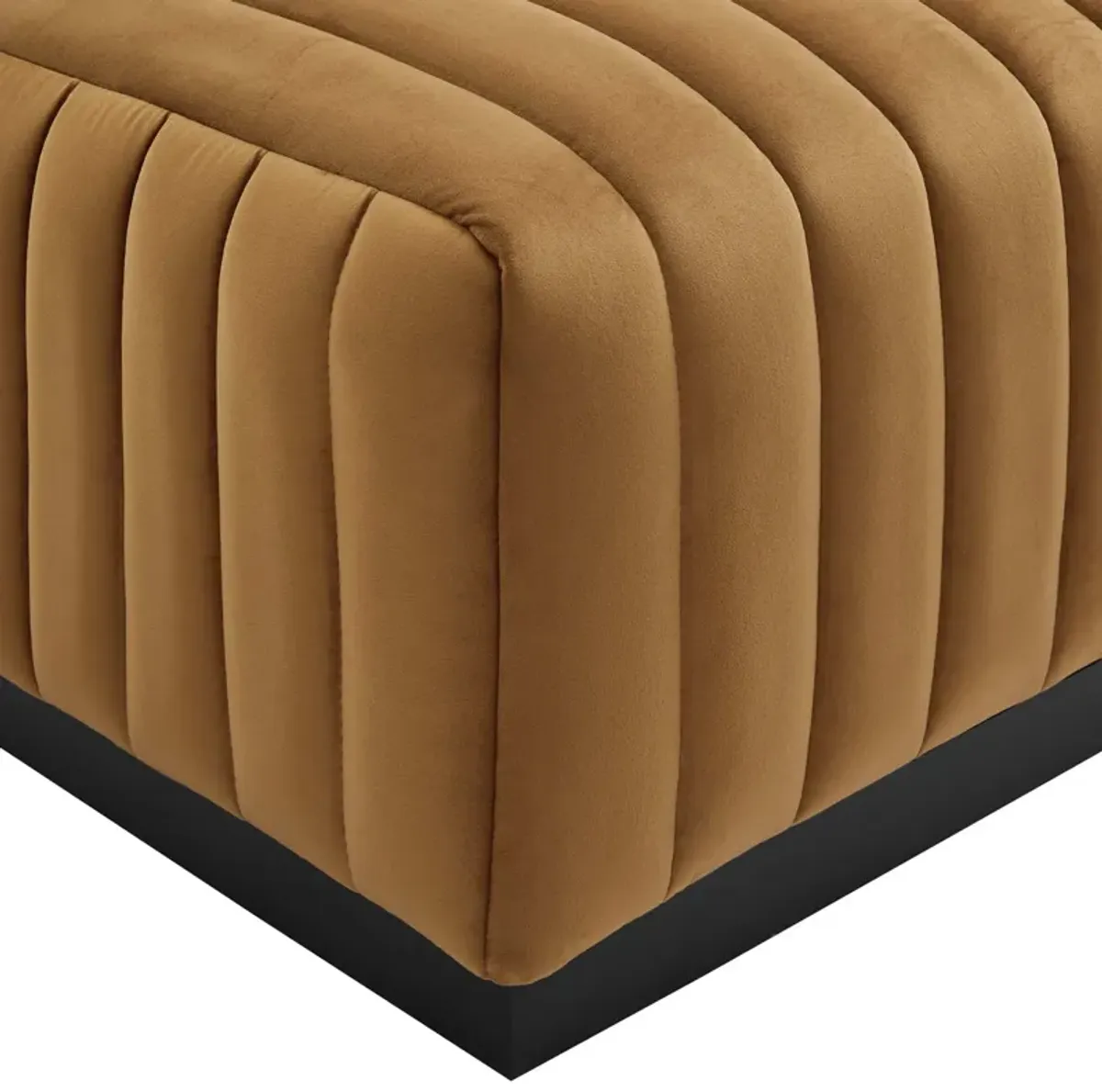 Conjure Channel Tufted Performance Velvet Ottoman