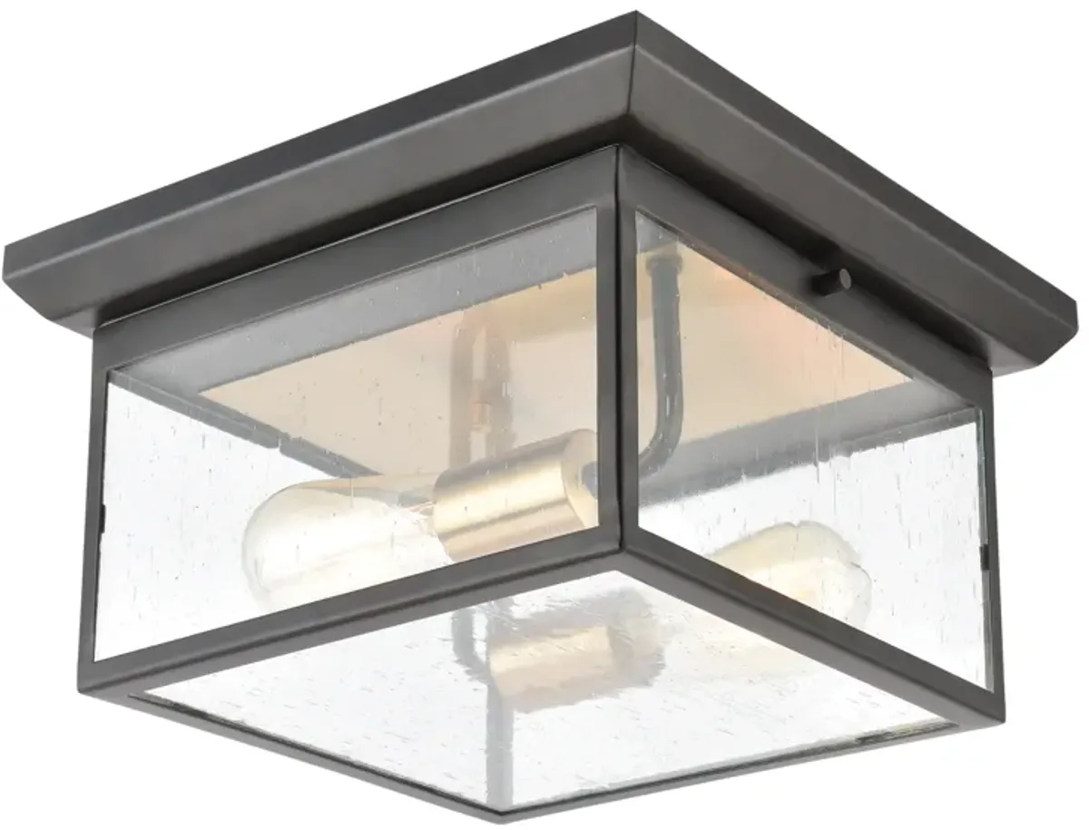 Knowlton 12" Wide 2-Light Outdoor Flush Mount - Matte Black