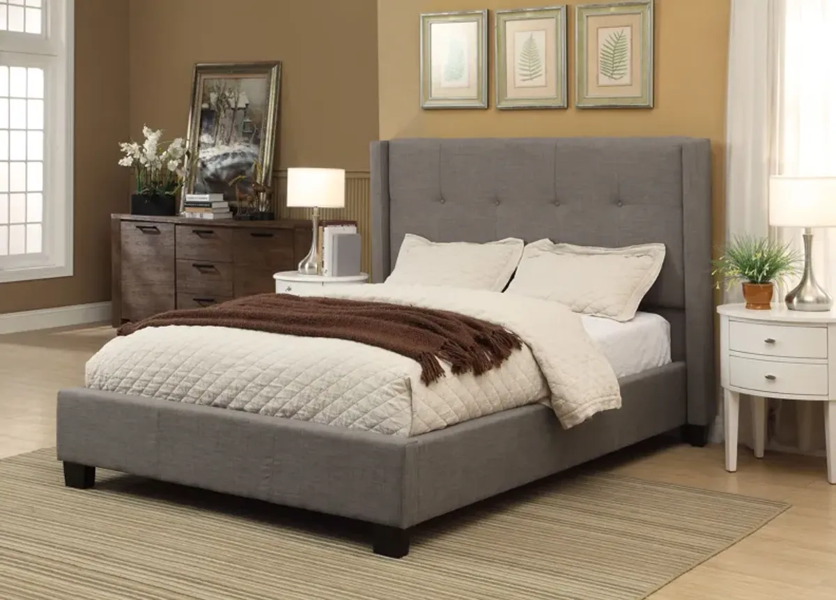 Madeleine California King-size Wingback Platform Bed