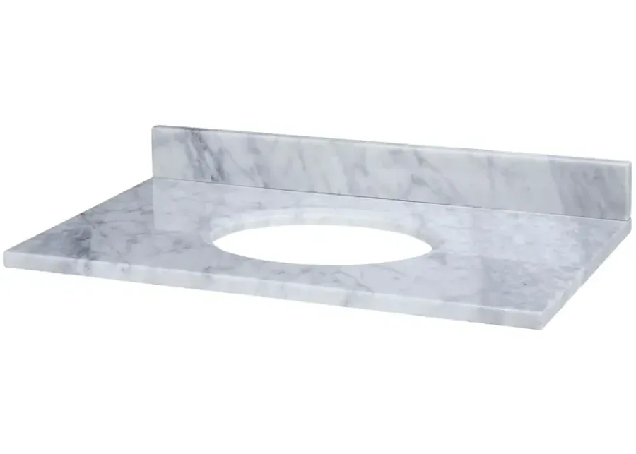 Stone Top - 31-inch for Oval Undermount Sink - White Carrara Marble