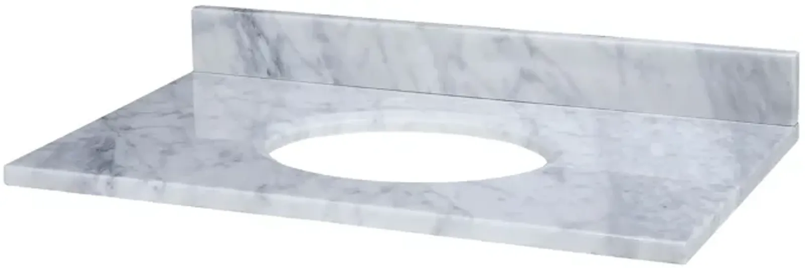 Stone Top - 31-inch for Oval Undermount Sink - White Carrara Marble