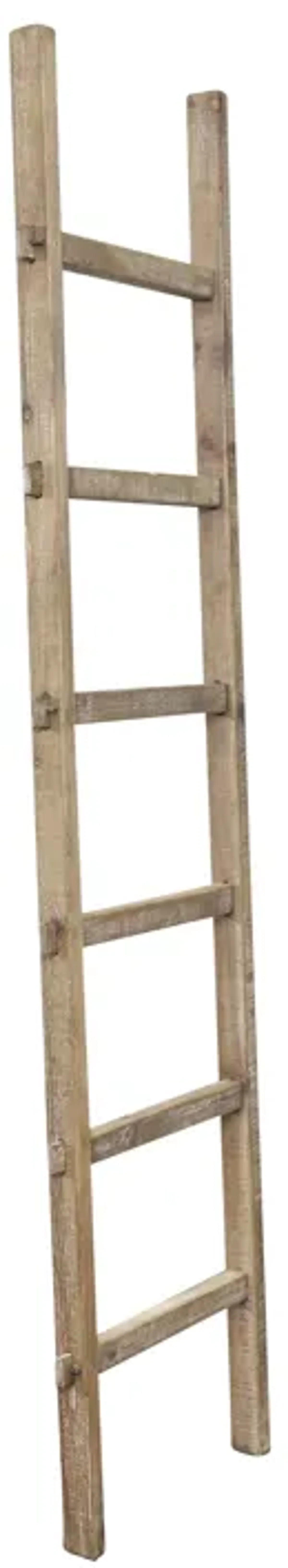 Wooden Decorative 76" Ladder,brown