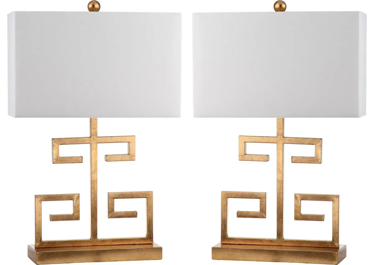 Greek Key 25-Inch H Table Lamp - Set of 2