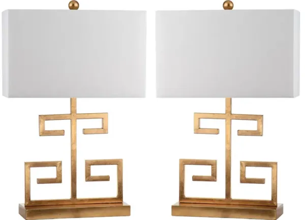 Greek Key 25-Inch H Table Lamp - Set of 2