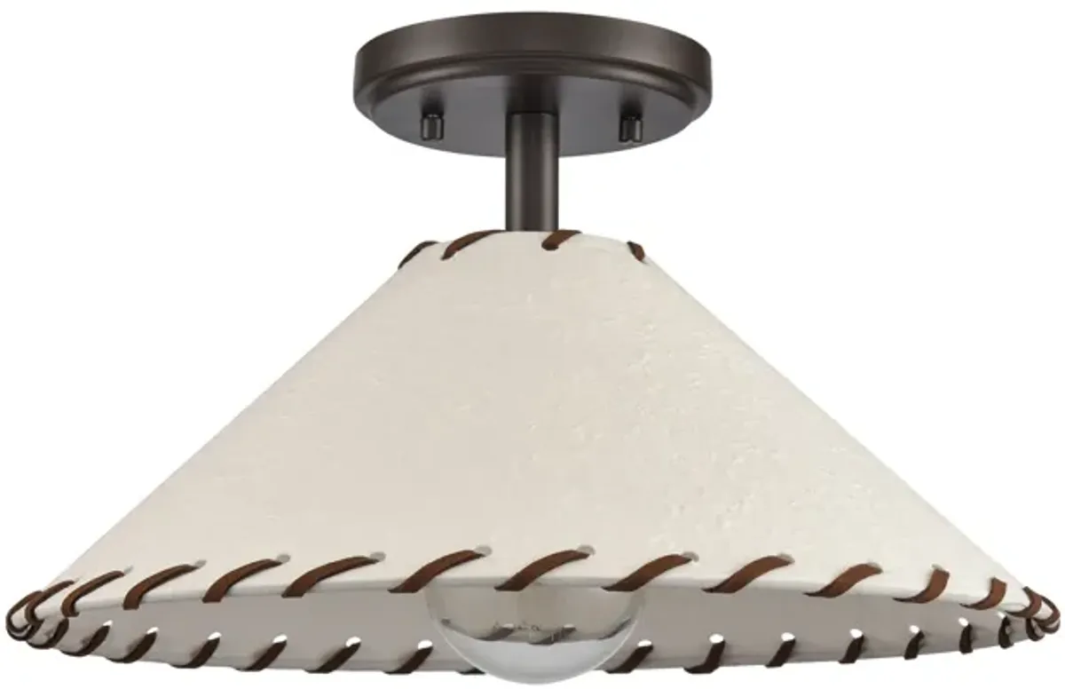 Marion 14'' Wide 1-Light Semi Flush Mount - Oil Rubbed Bronze