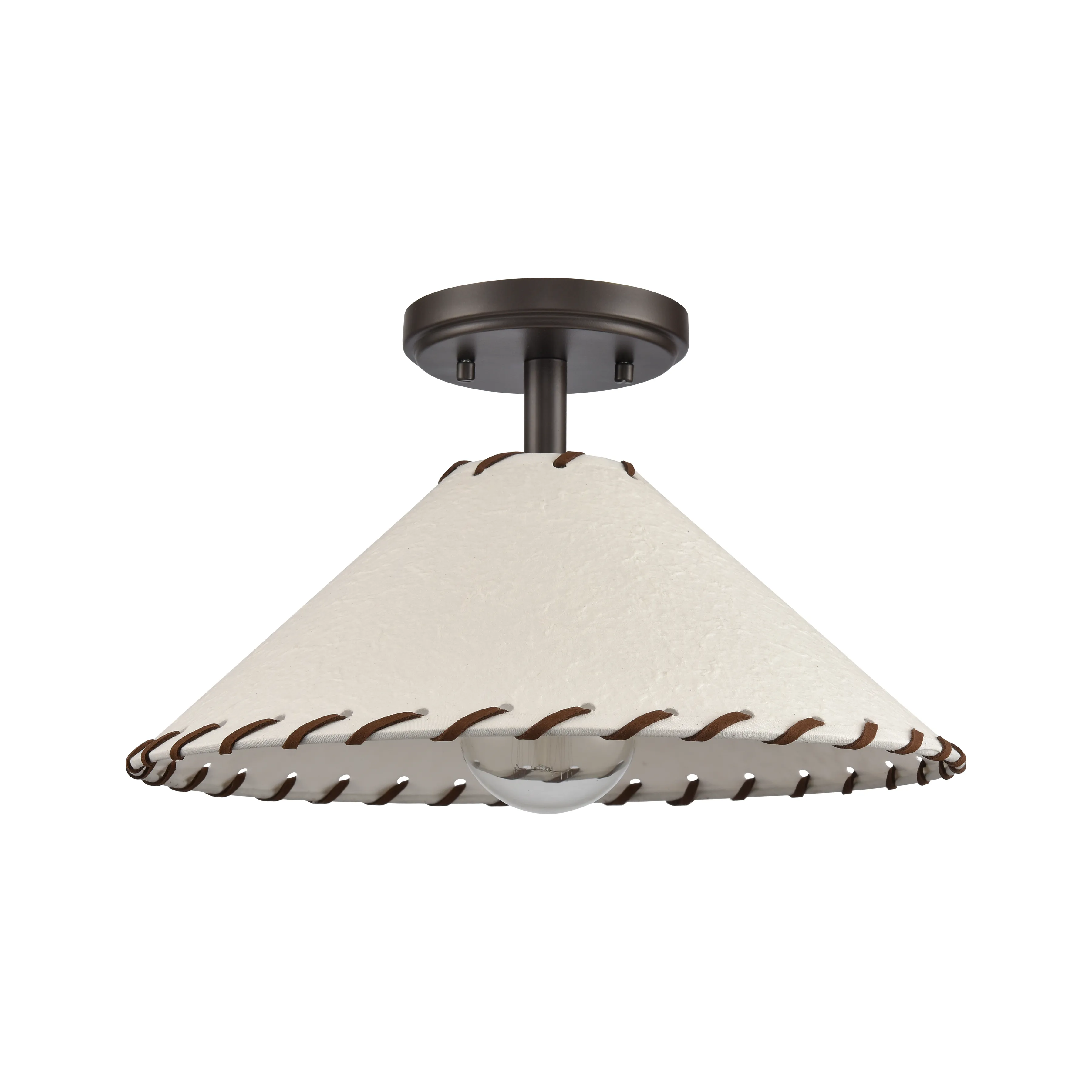 Marion 14'' Wide 1-Light Semi Flush Mount - Oil Rubbed Bronze