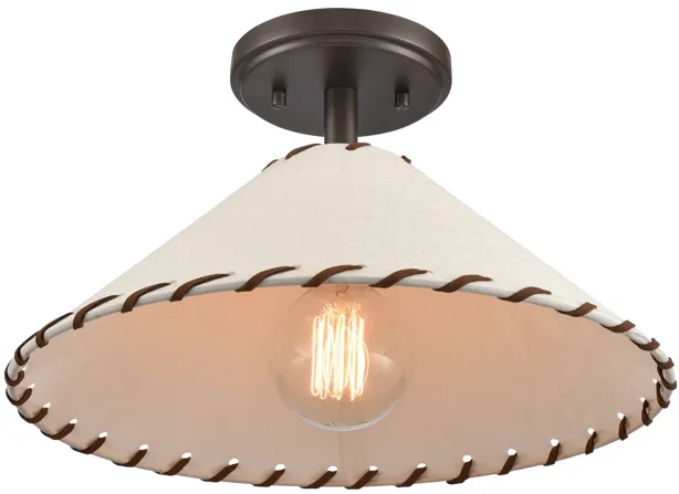 Marion 14'' Wide 1-Light Semi Flush Mount - Oil Rubbed Bronze