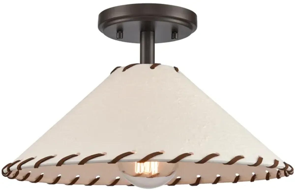 Marion 14'' Wide 1-Light Semi Flush Mount - Oil Rubbed Bronze