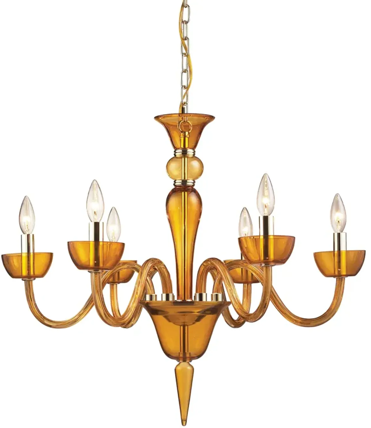 Vidriana 28'' Wide 6-Light Chandelier - Polished Chrome