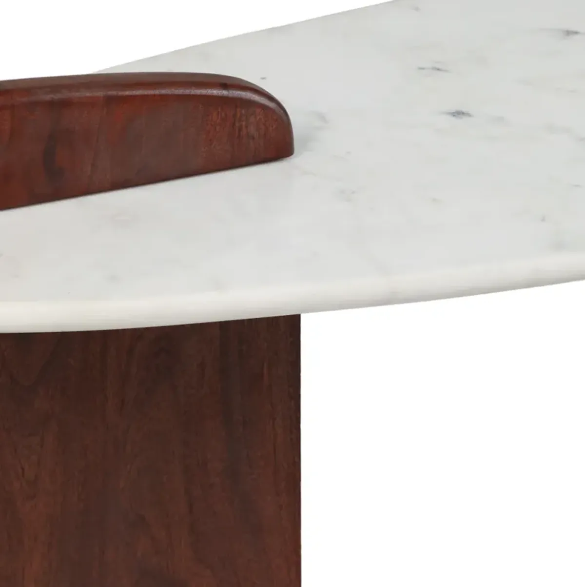 Marble/wood, 53" Modern Coffee Table, White Kd, 2b