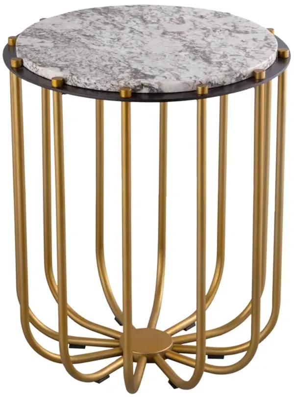 Demille Accent Table - Satin Brass