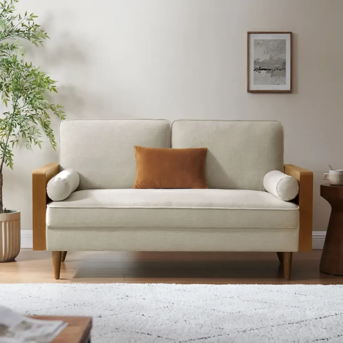 Kellan Heathered Weave Fabric Loveseat by Modway