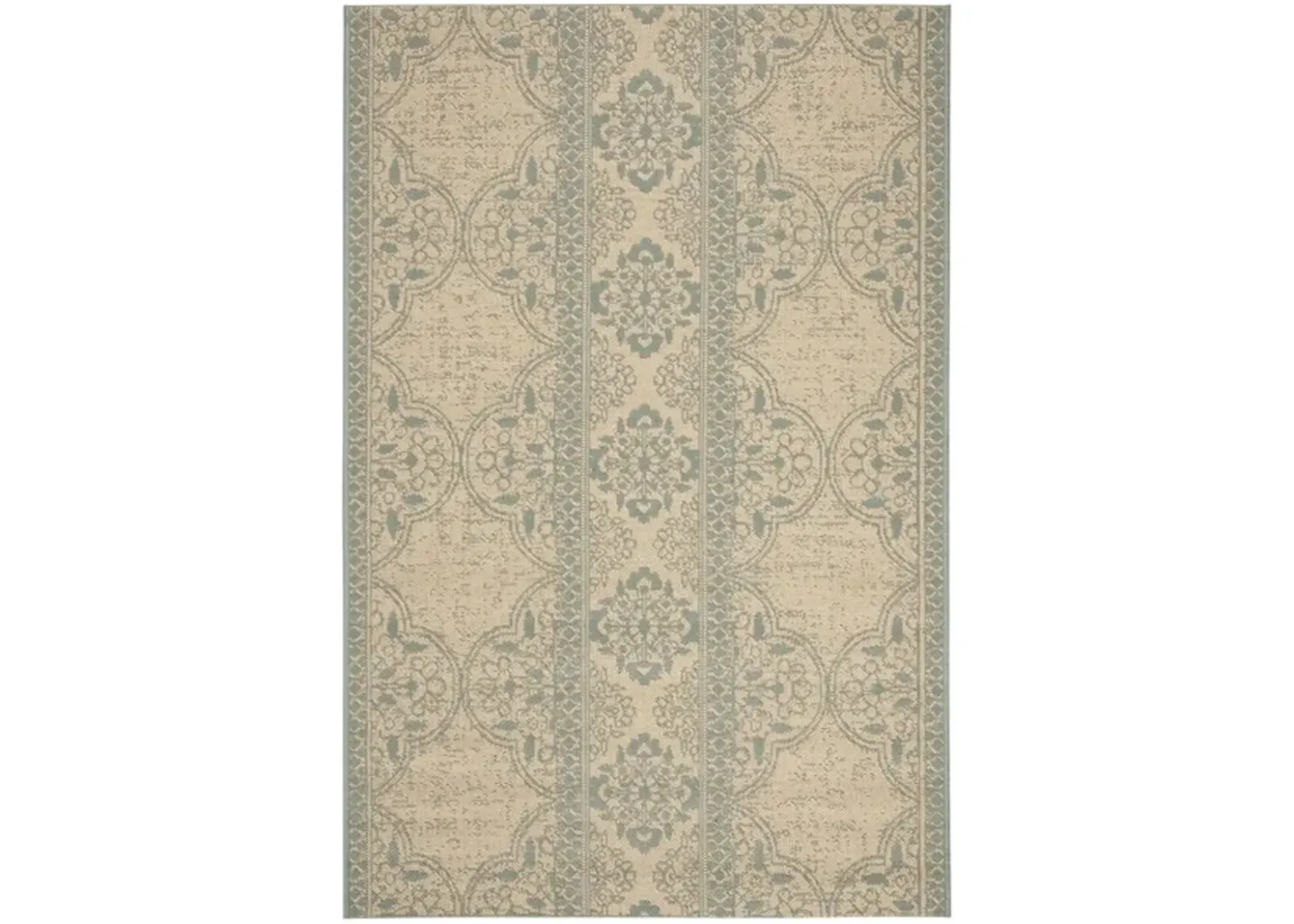 BEACH HOUSE Collection BHS174K-5 Aqua / Cream 5'-3" X 7'-6"