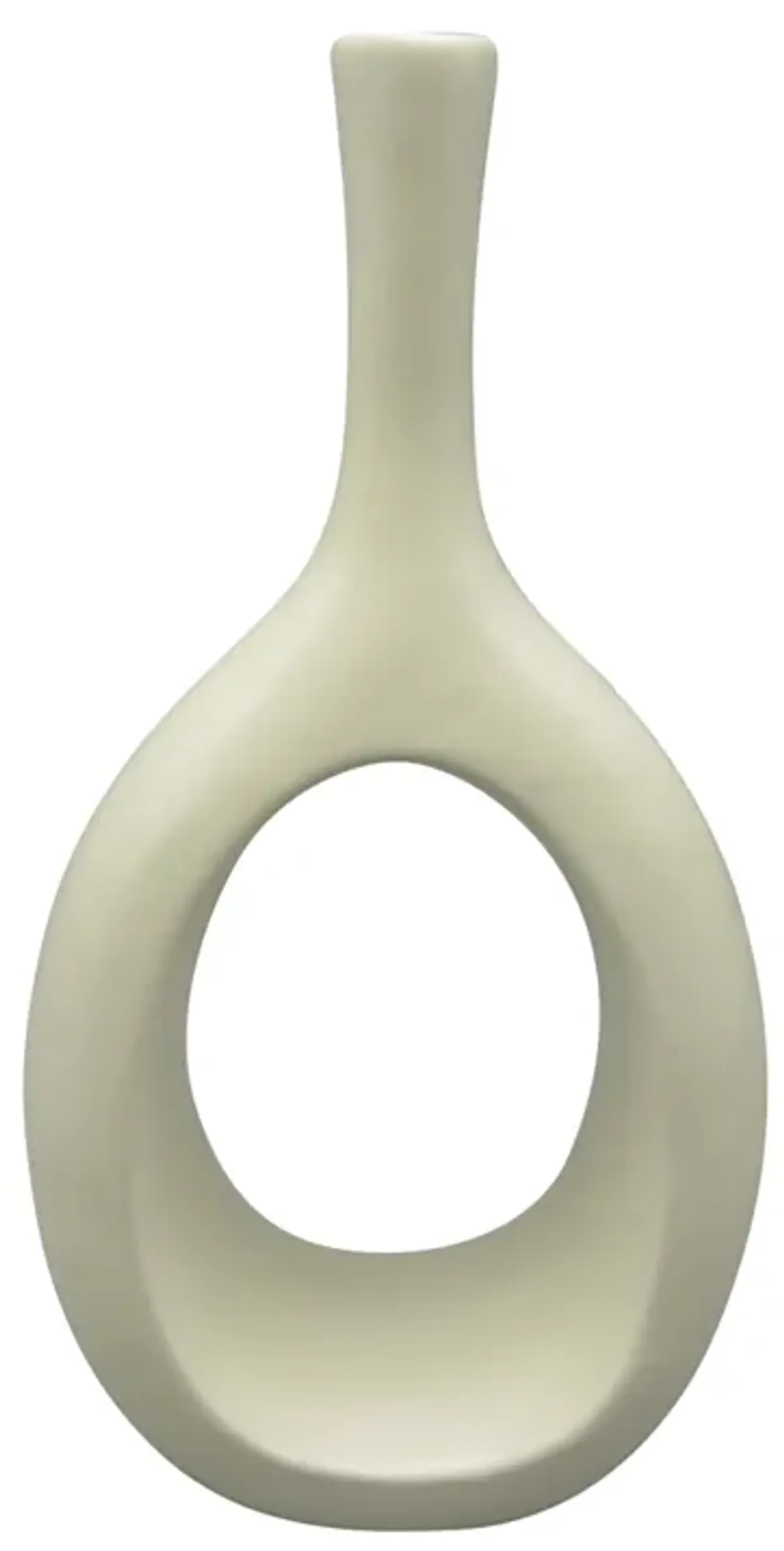 Cer, 12" Curved Open Cut Out Vase, Cotton