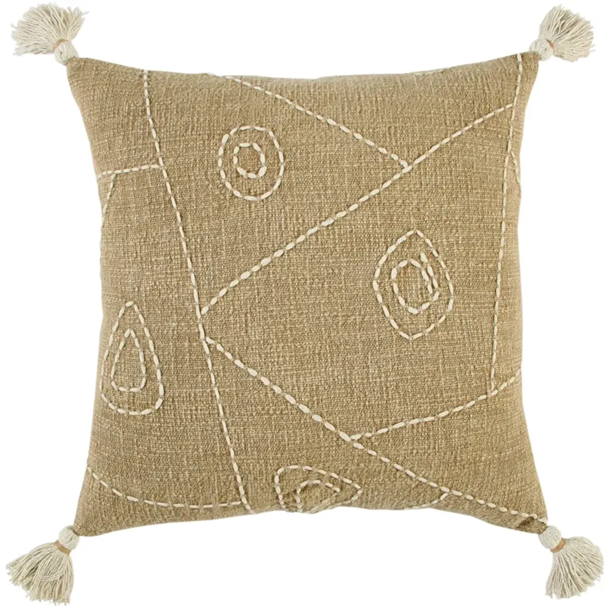 Hieroglyphics Khaki Pillow