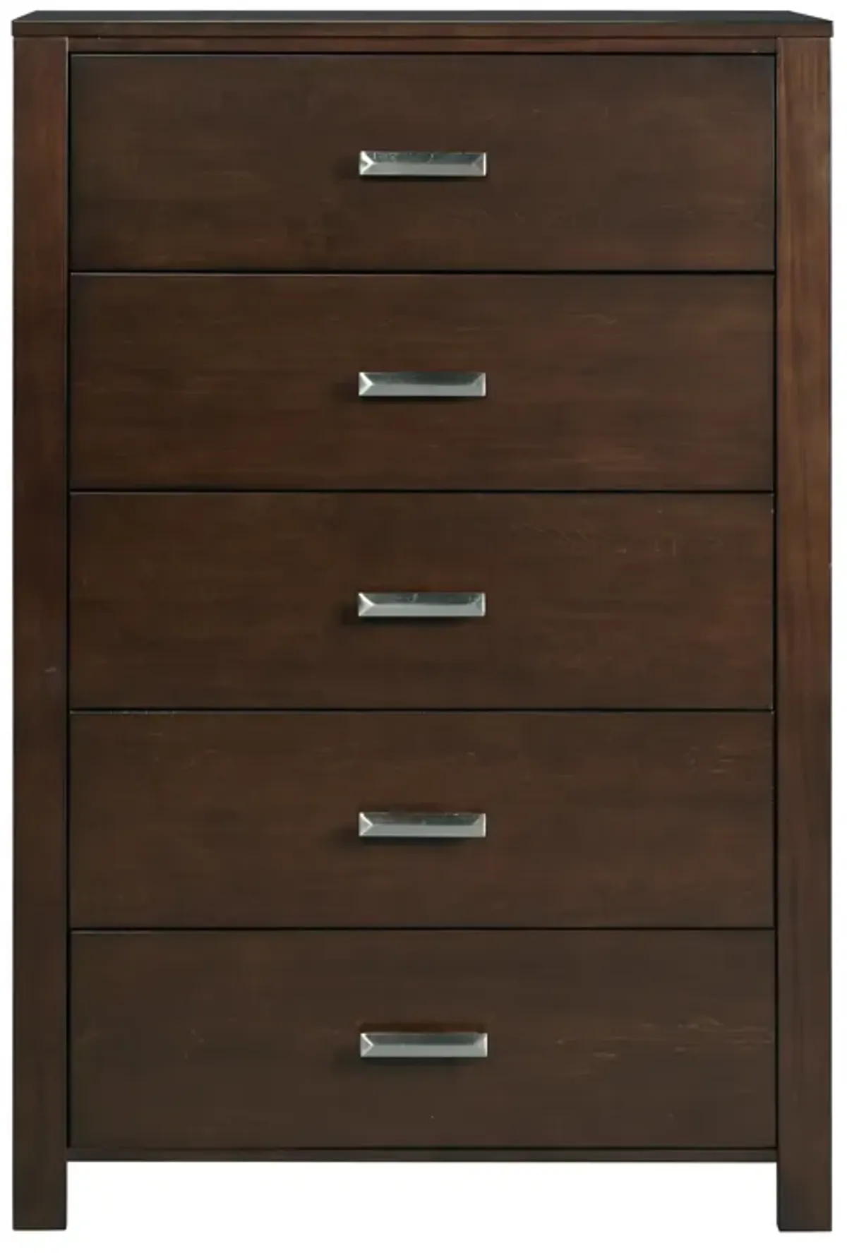 Riva Five Drawer Chest in Chocolate Brown (2024)