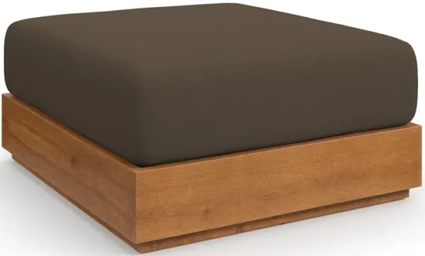 Tahoe Outdoor Patio Acacia Wood Ottoman by Modway