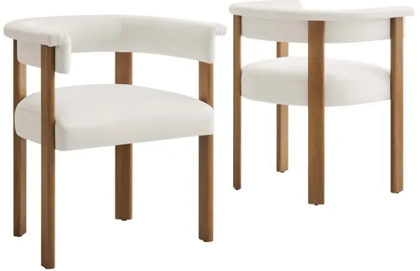 Imogen Performance Velvet Barrel Dining Chairs Set of 2 by Modway