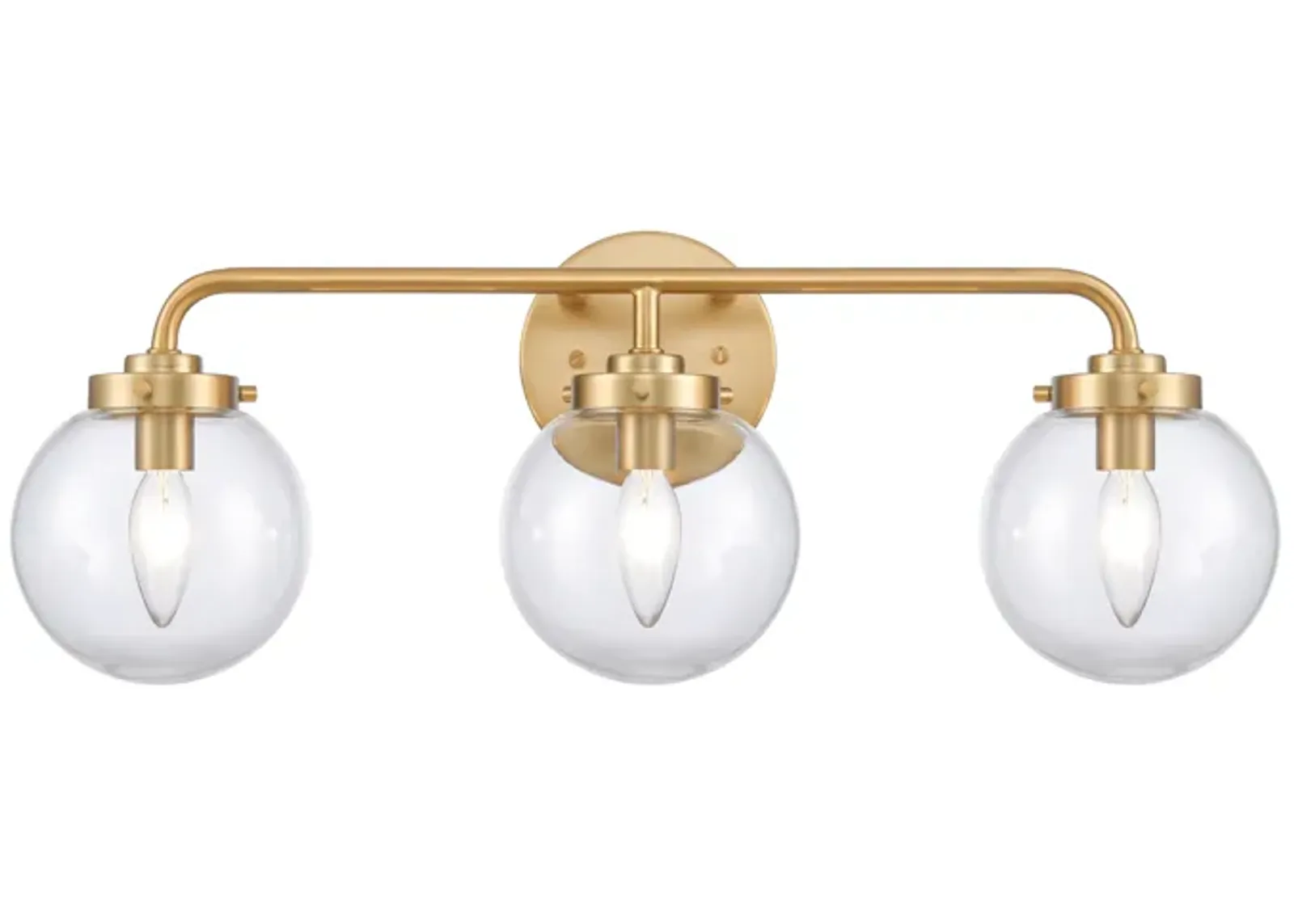 Fairbanks 22.75'' Wide 3-Light Vanity Light - Brushed Gold and Clear