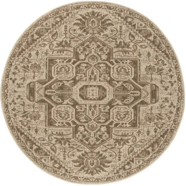 LINDEN 138 Collection LND138B-6R Beige / Cream 6'-7" X 6'-7" Round