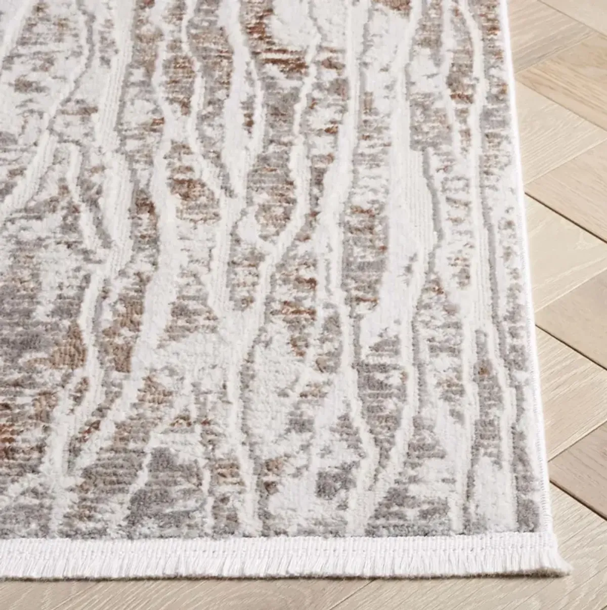 MILA 232 BEIGE  2'-2' x 8' Runner Rug