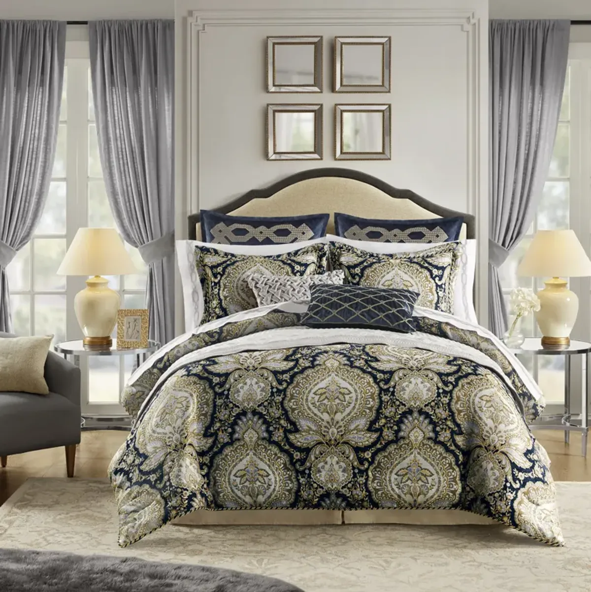 Croscill Classics Valentina Navy 4 Piece Comforter Set