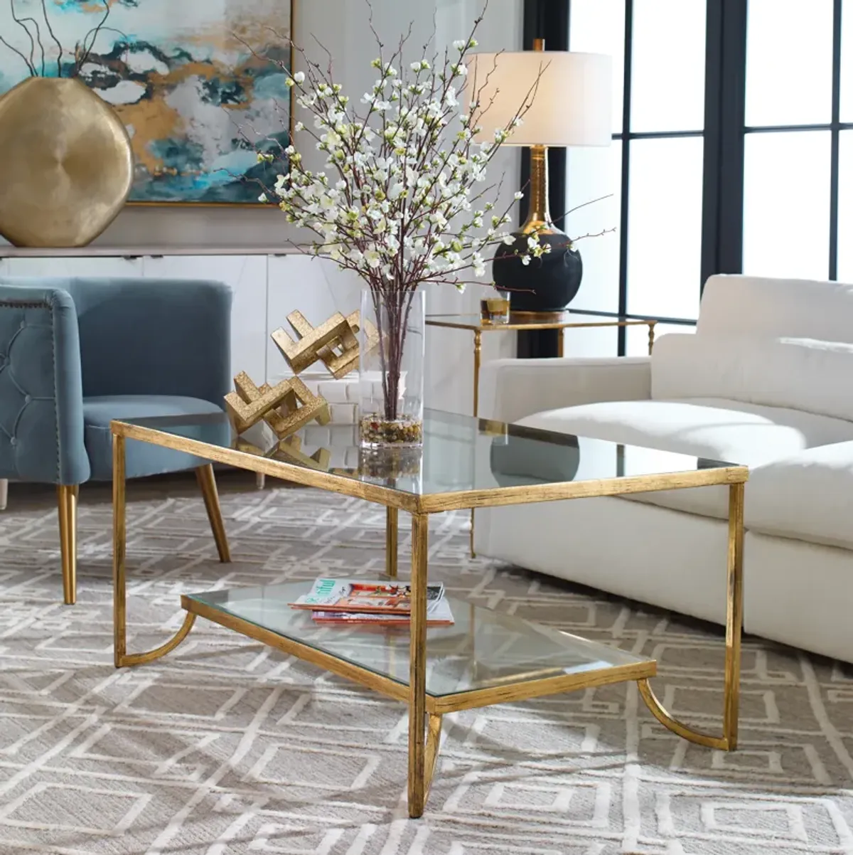 Katina Gold Leaf Coffee Table