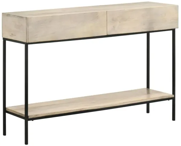 Rubeus 2-drawer Console Table with Open Shelf White Washed