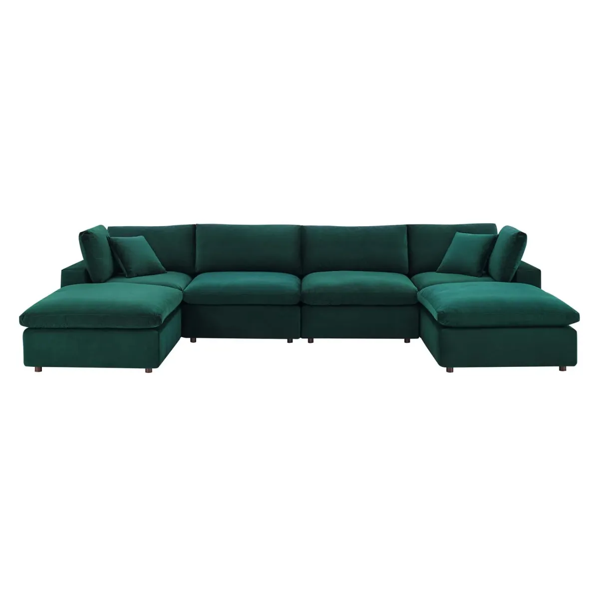 Commix Down Filled Overstuffed Performance Velvet 6-Piece Sectional Sofa