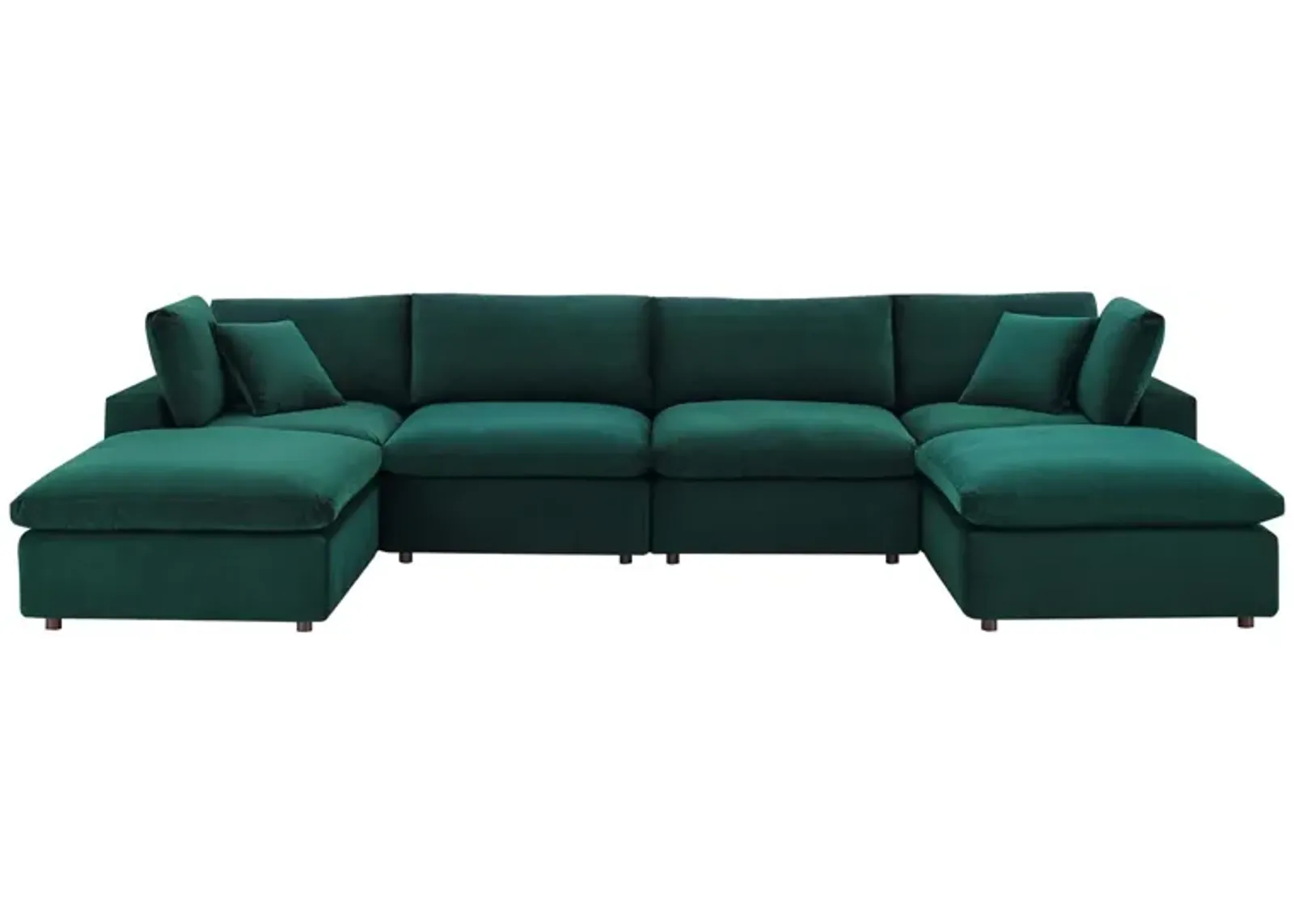 Commix Down Filled Overstuffed Performance Velvet 6-Piece Sectional Sofa