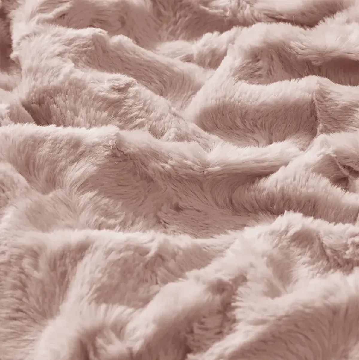 Madison Park Zuri Blush Oversized Faux Fur Throw