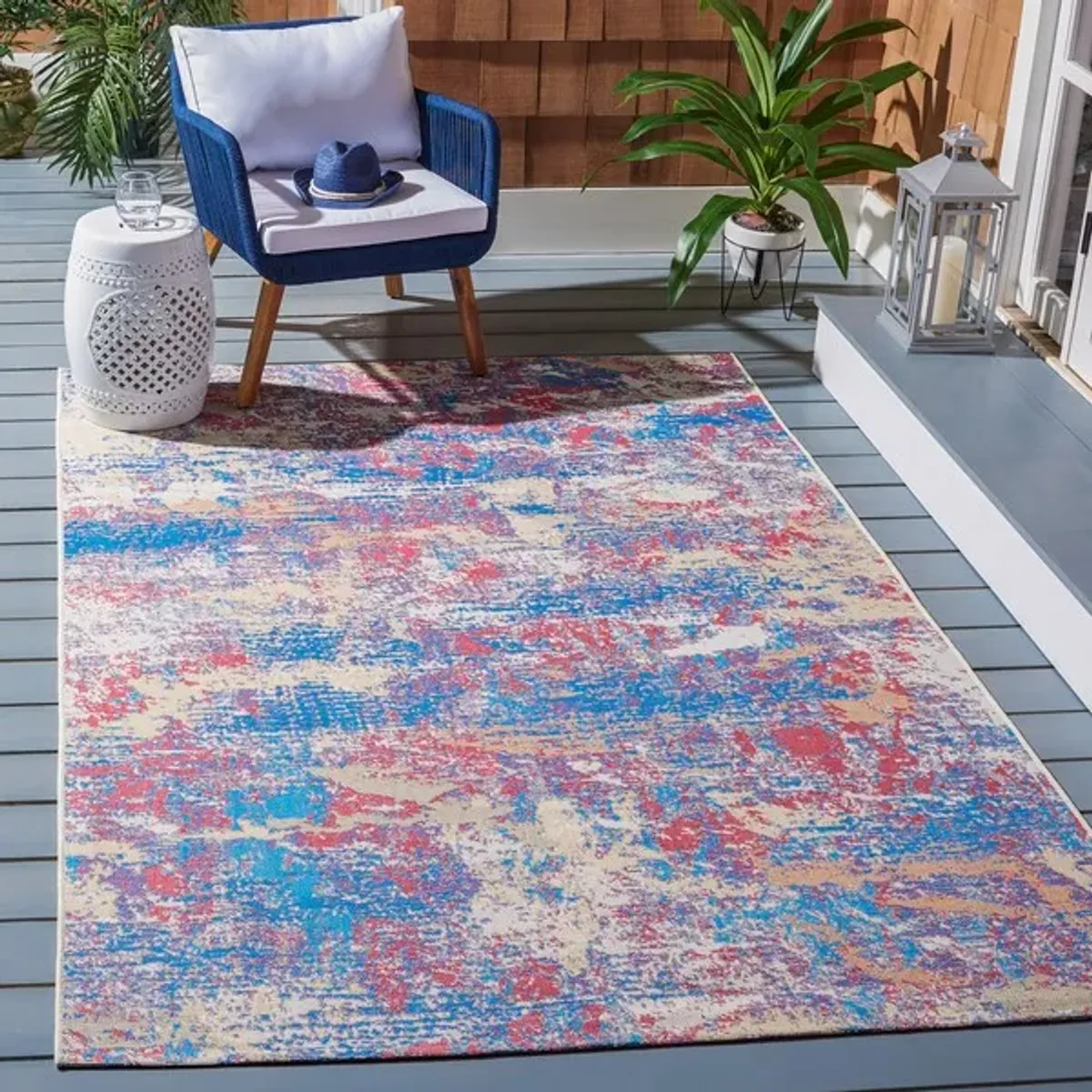 SUMMER 409 Blue  6'-6' x 9'-4' Medium Rectangle Rug