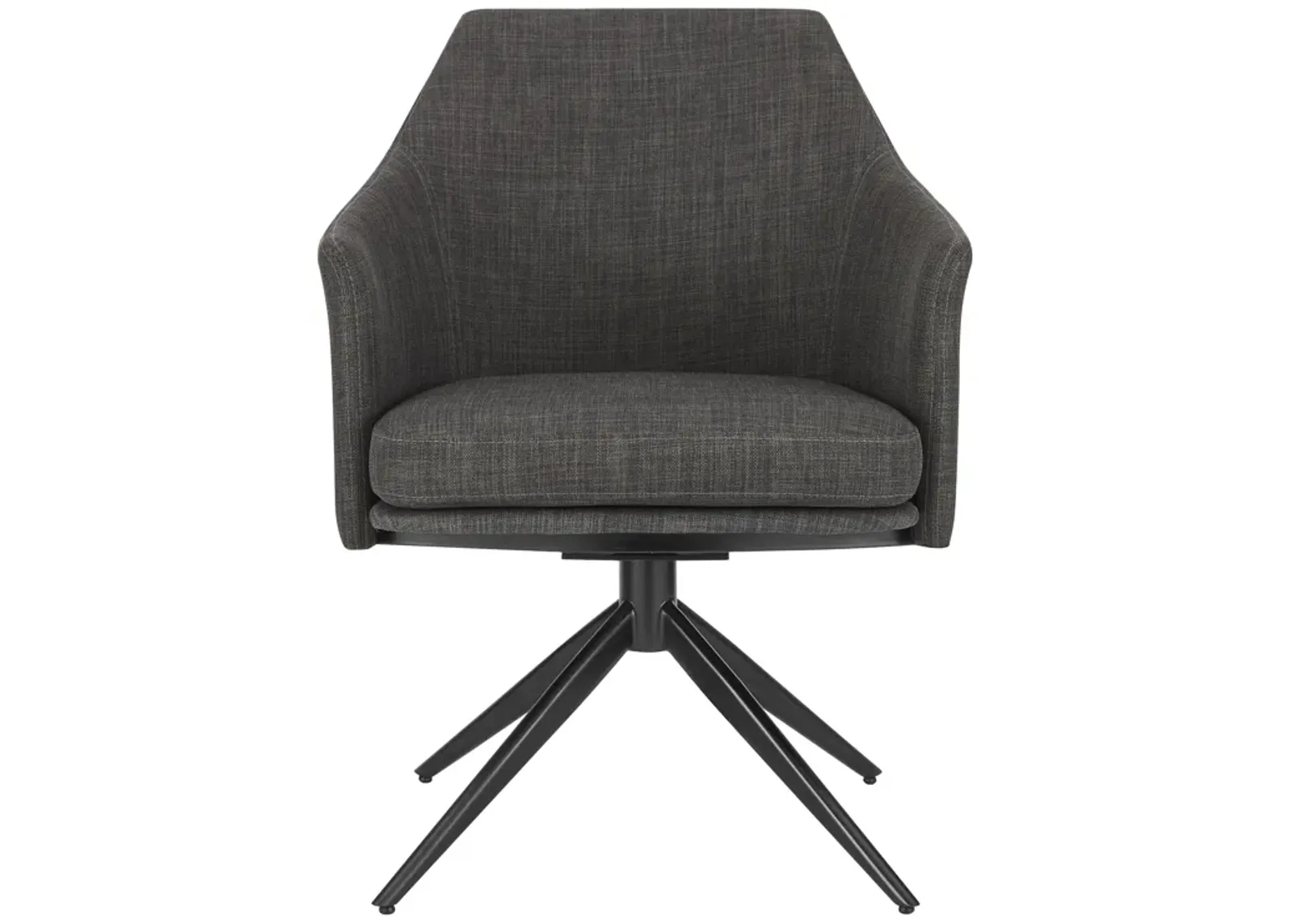 Signa Armchair in Charcoal Fabric with Black Steel Base - Set of 1