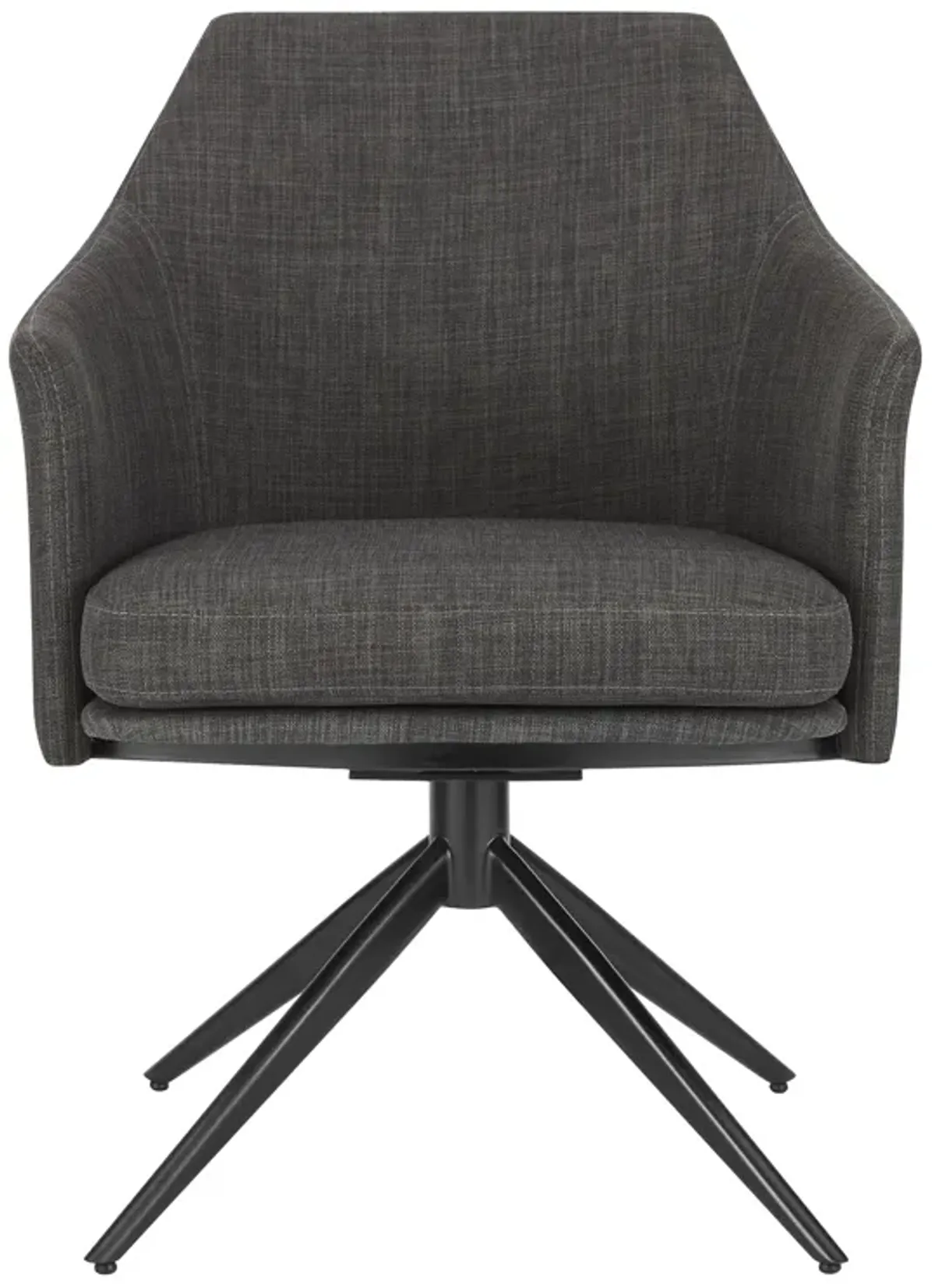 Signa Armchair in Charcoal Fabric with Black Steel Base - Set of 1