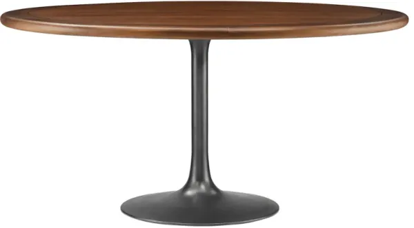 Lippa 60" Round Pedestal Solid Wood and Metal Dining Table by Modway