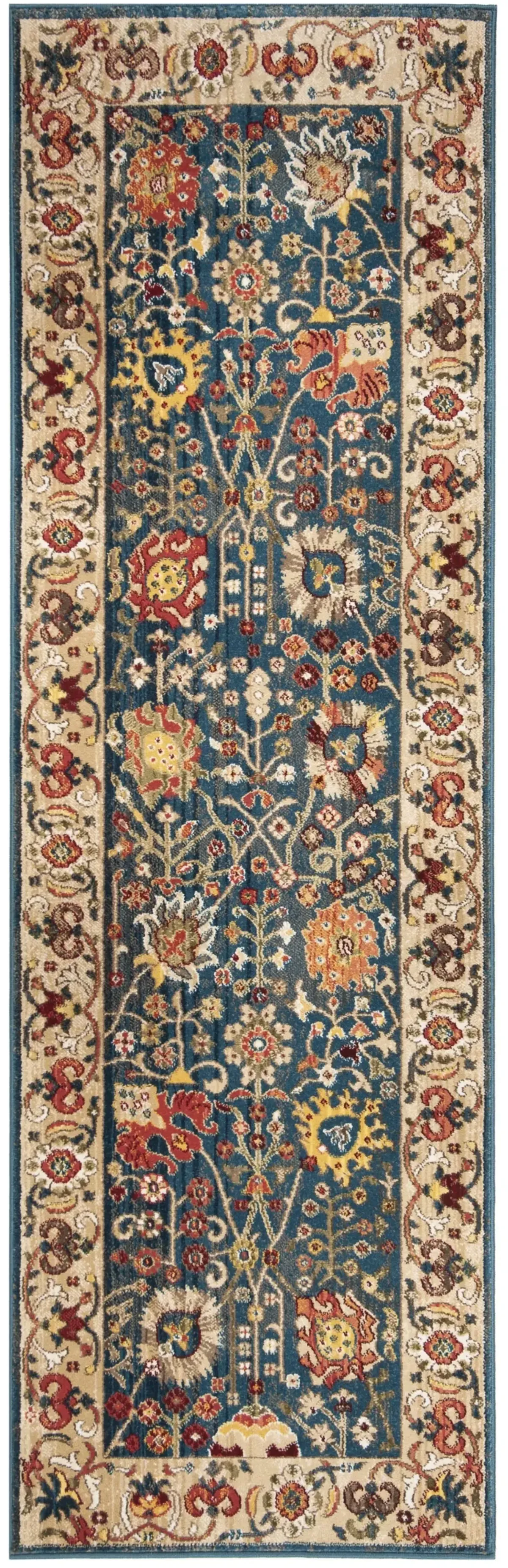 KASHAN 303 BLUE  2'-6' x 22' Runner Rug