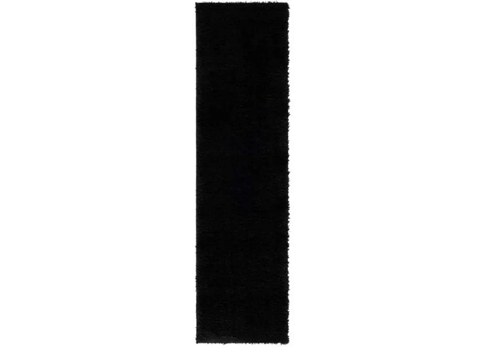 LINDSAY SHAG 560 Black 2'-2' X 8' Runner Rug