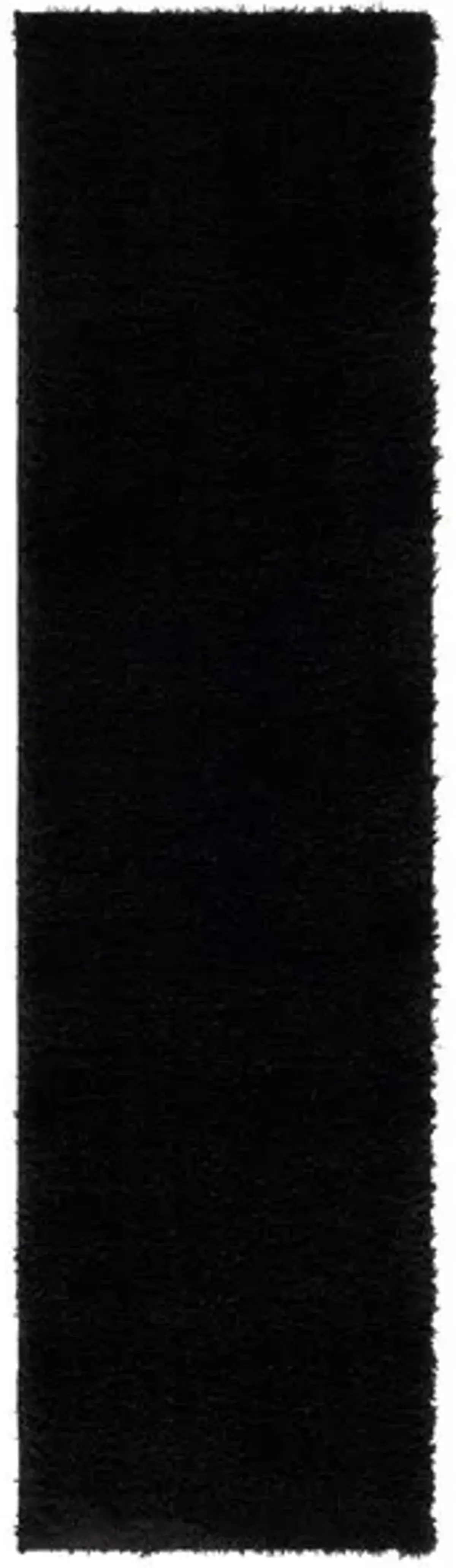 LINDSAY SHAG 560 Black 2'-2' X 8' Runner Rug