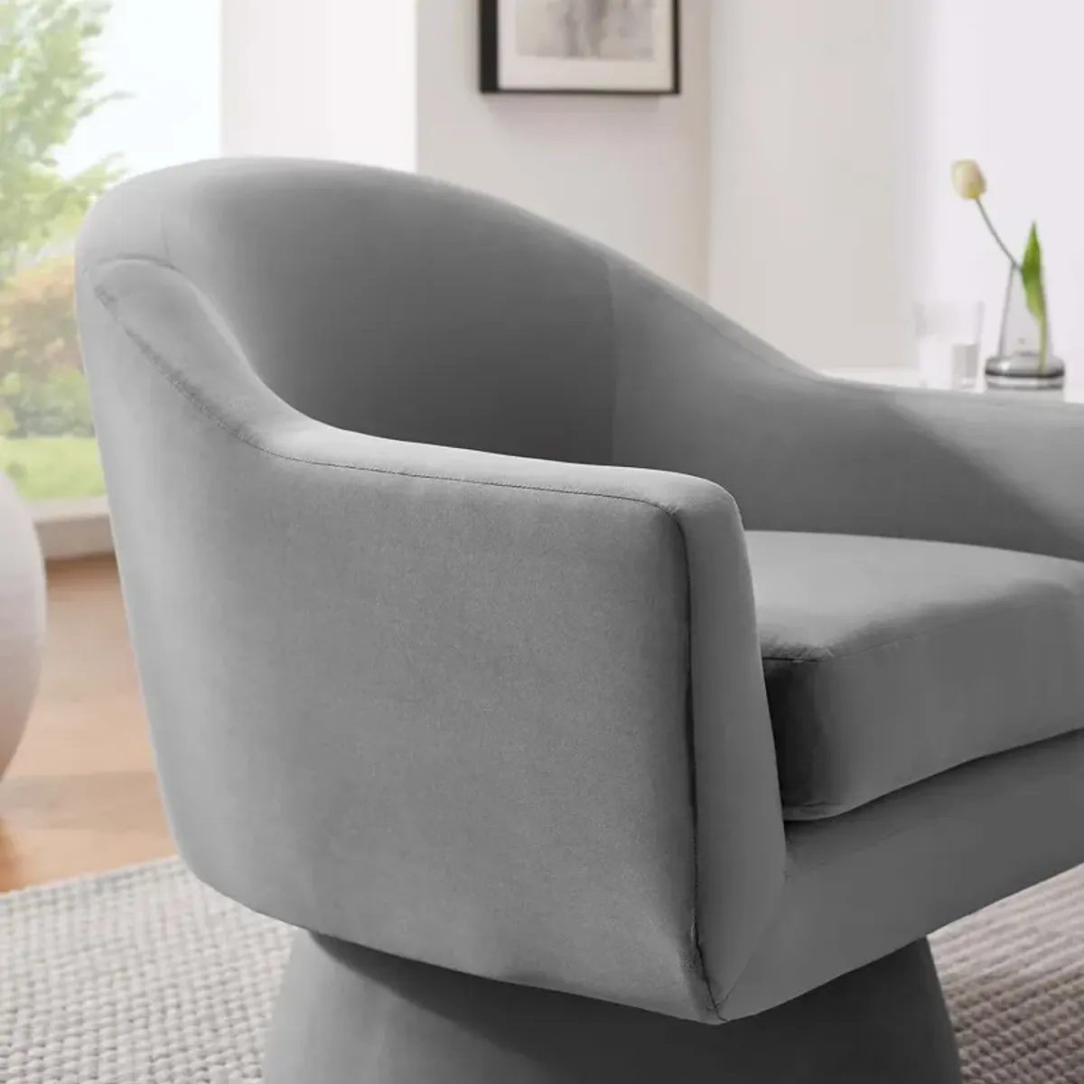 Astral Performance Velvet Swivel Chair