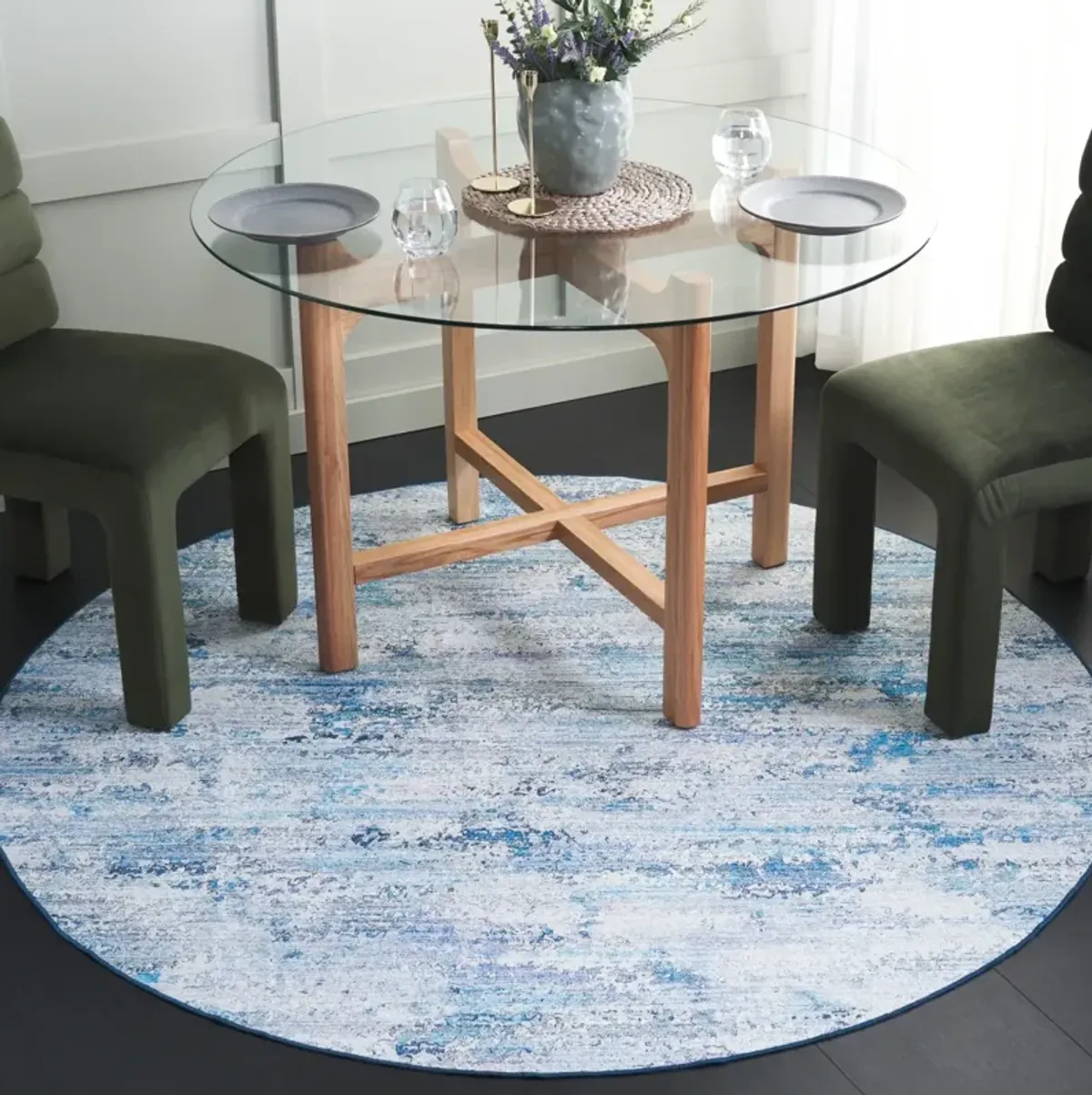 MALIBU 904 GREY  6' x 6' Round Round Rug