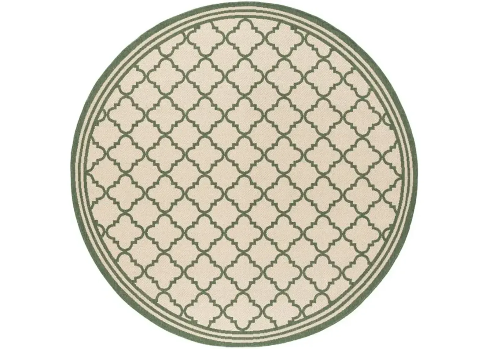 LINDEN 121 Collection LND121W-6R Cream / Green 6'-7" X 6'-7" Round