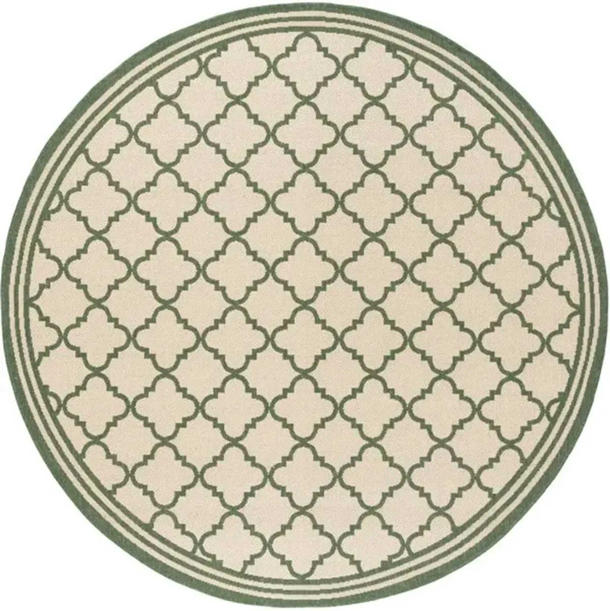 LINDEN 121 Collection LND121W-6R Cream / Green 6'-7" X 6'-7" Round