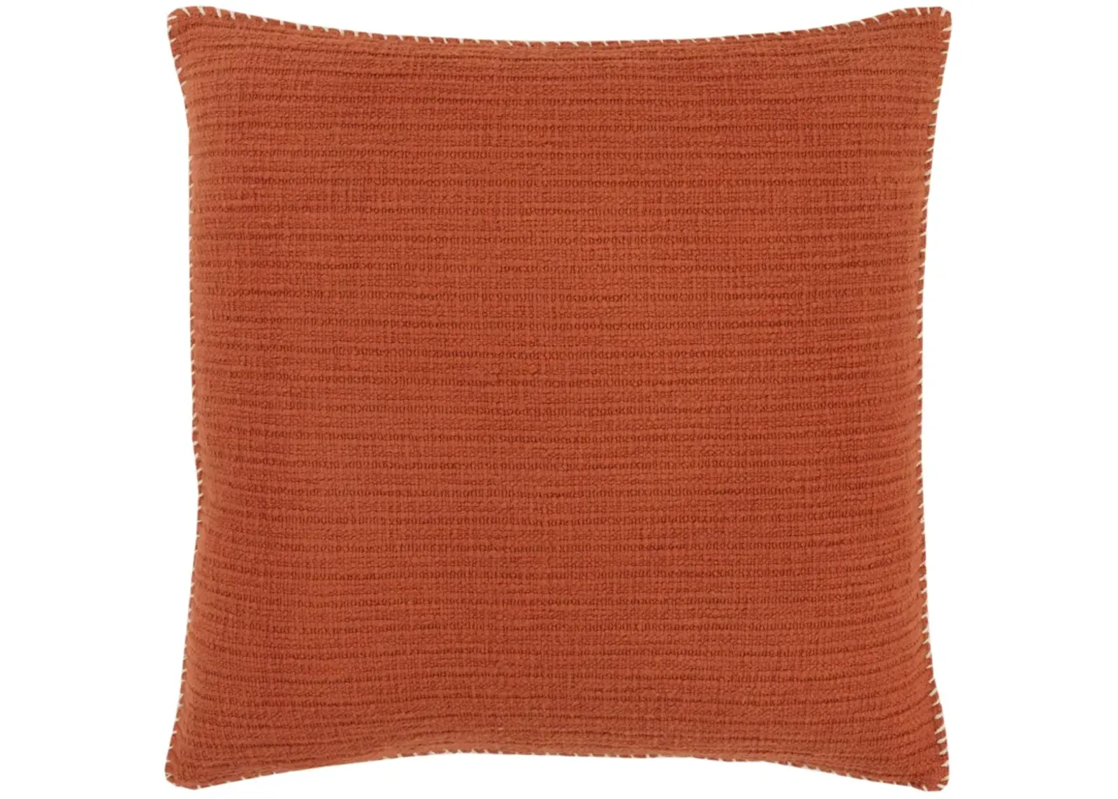 Stripe Patterned Solid Burnt Orange Pillow