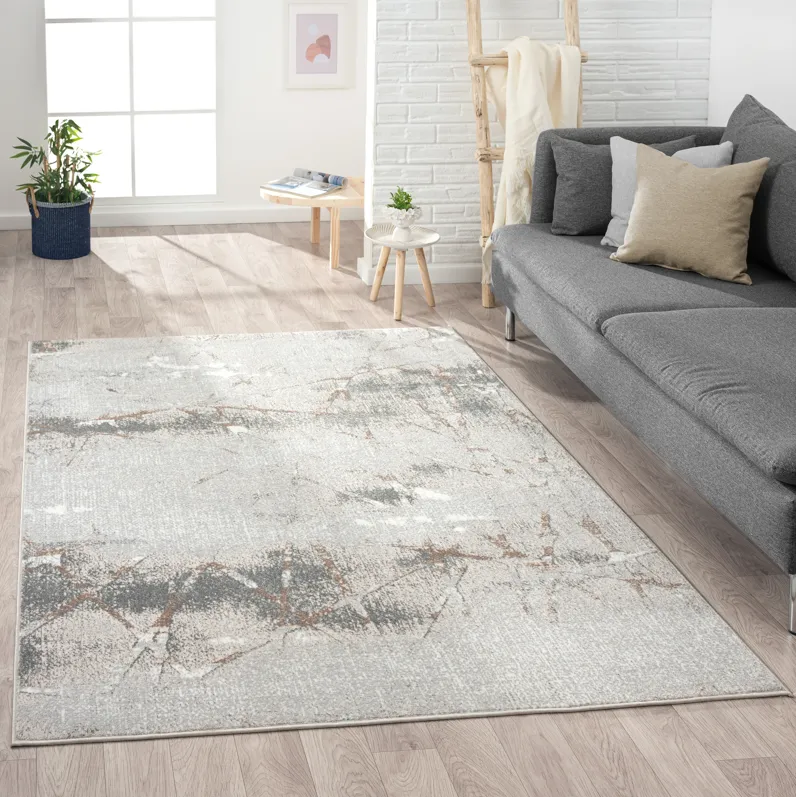 Avery Beige/ Gray Modern Abstract Indoor Area Rug 7'5" x 9'5"