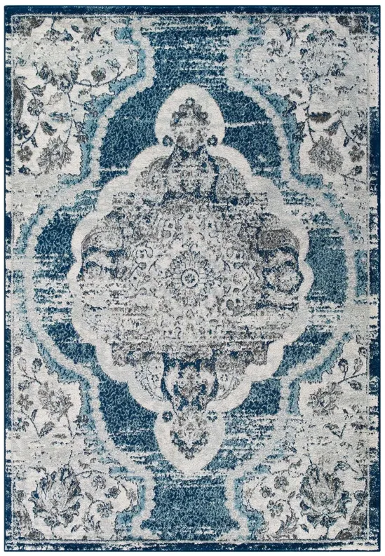 Entourage Malia Distressed Vintage Floral Persian Medallion 5x8 Area Rug