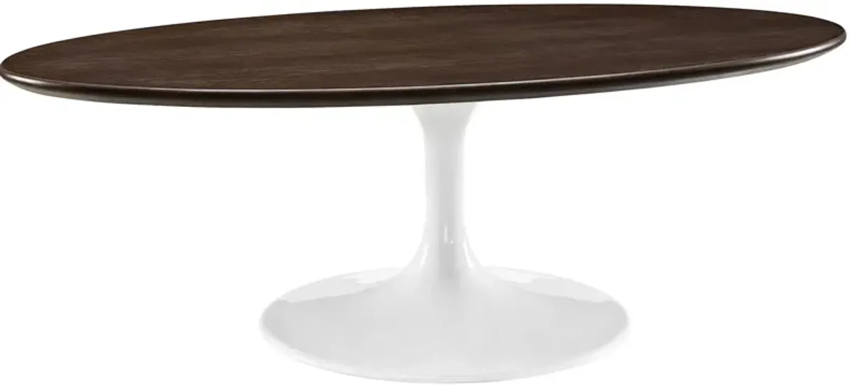 Lippa 48" Oval-Shaped Walnut Coffee Table