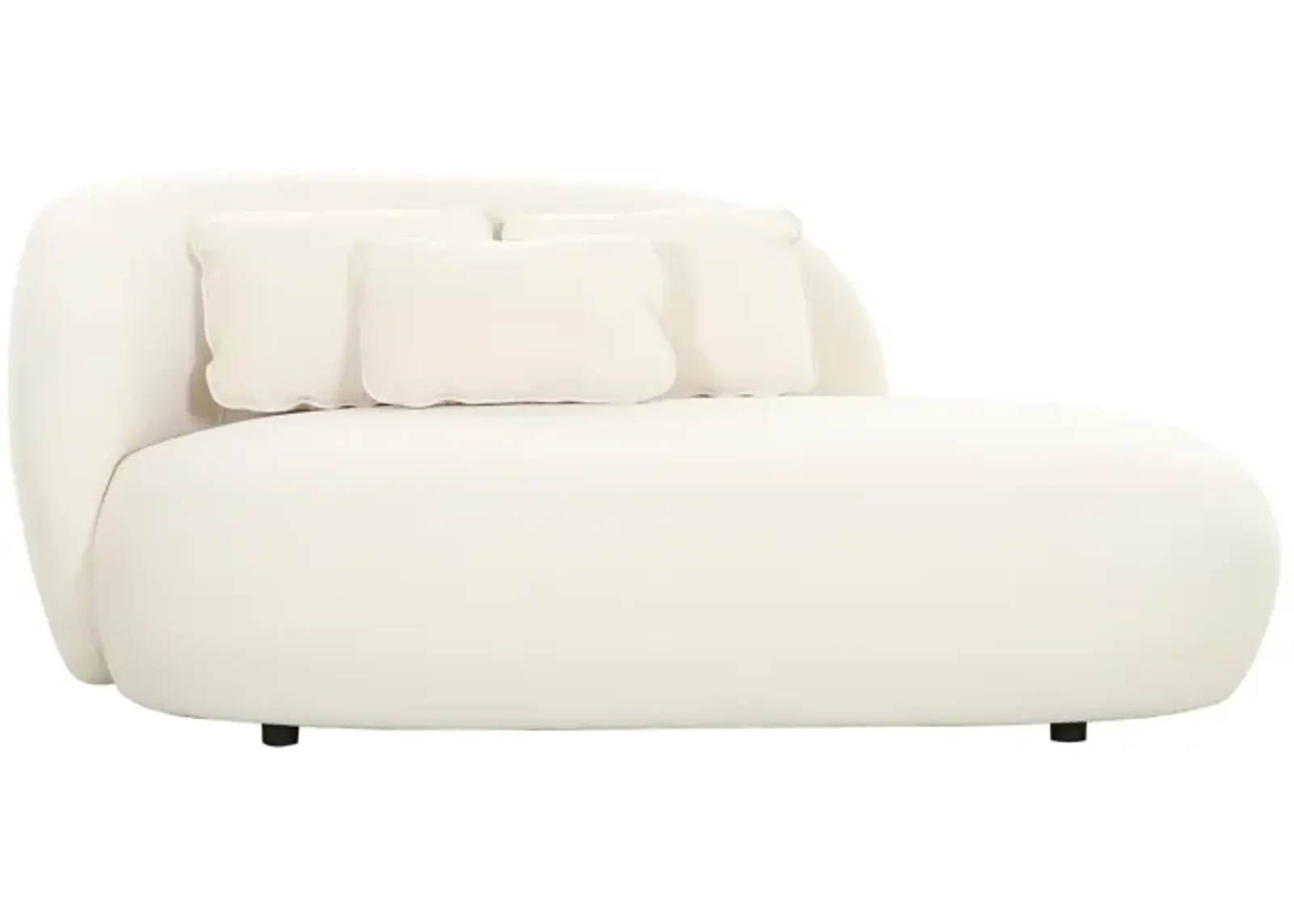 Galet Cream Velvet Chaise