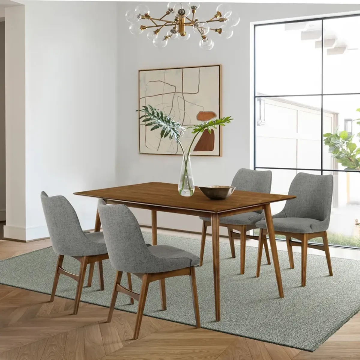 Westmont and Azalea Charcoal and Walnut 5 Piece Dining Set